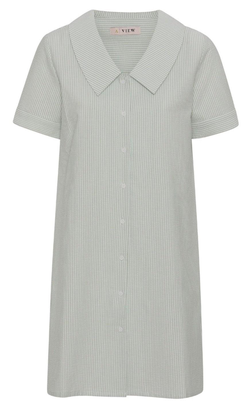 -view Skjortekjole Idaho Pale Mint Off White