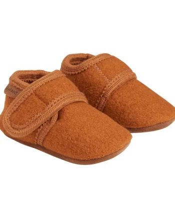 Baby Wool Slippers Leather Brown 23-24