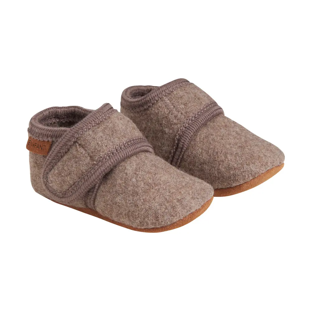 Baby Wool Slippers Walnut 21-22