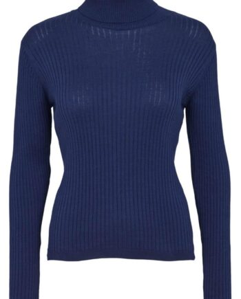 Basic Apparel Bluse Alisia Ls  -neck Indigo