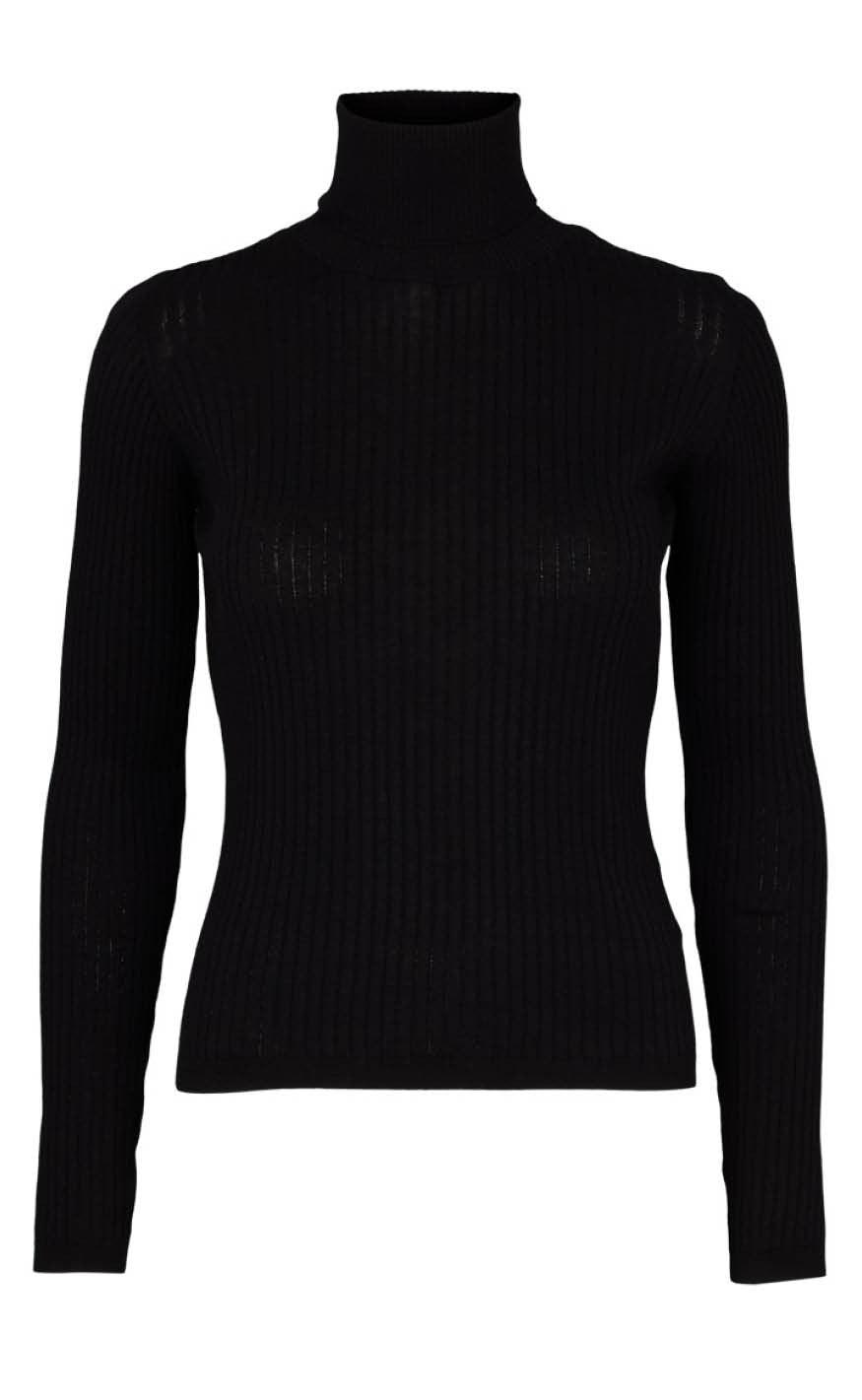Basic Apparel Bluse Alisia -neck Black