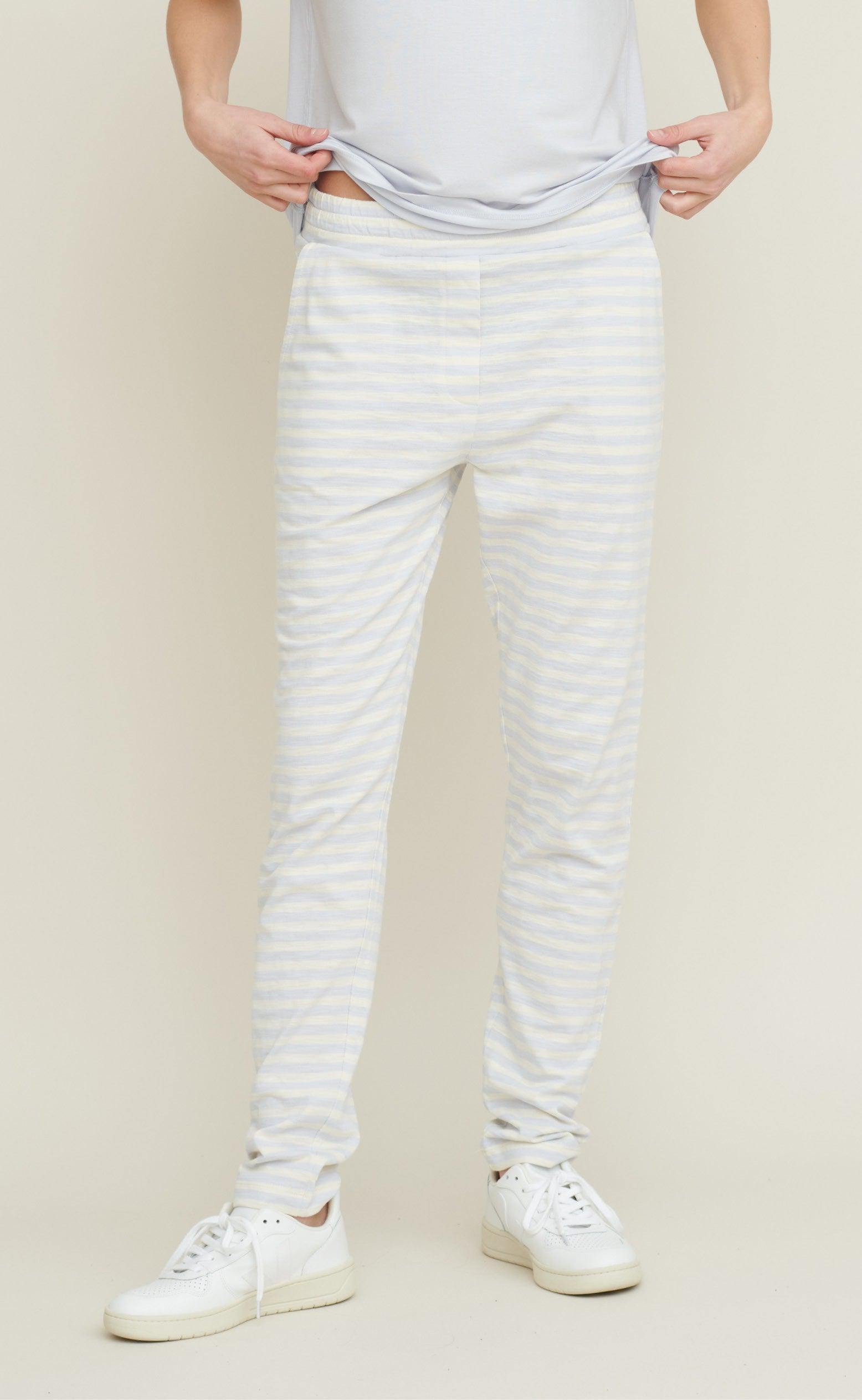Basic Apparel Bukser Saga Striped Arctic Ice