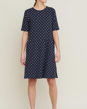 Basic Apparel Kjole Signe Dot Navy