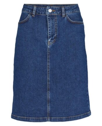 Basic Apparel Nederdel Elisa Mid Blue
