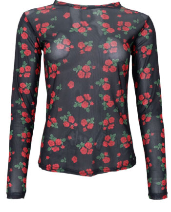 Black Colour Bluse Annie Red Flower