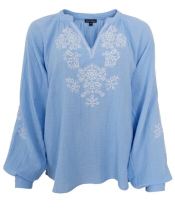 Black Colour Bluse Bali Sky Blue