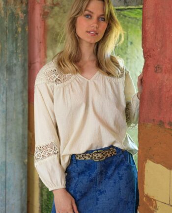 Black Colour Bluse Dido Creme