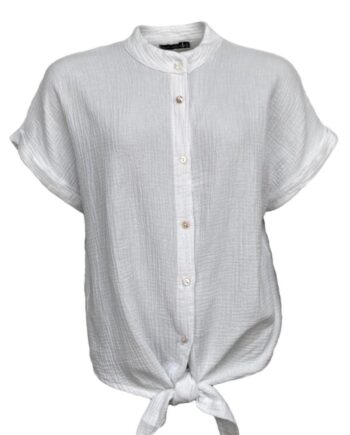 Black Colour Bluse Dune Tie White