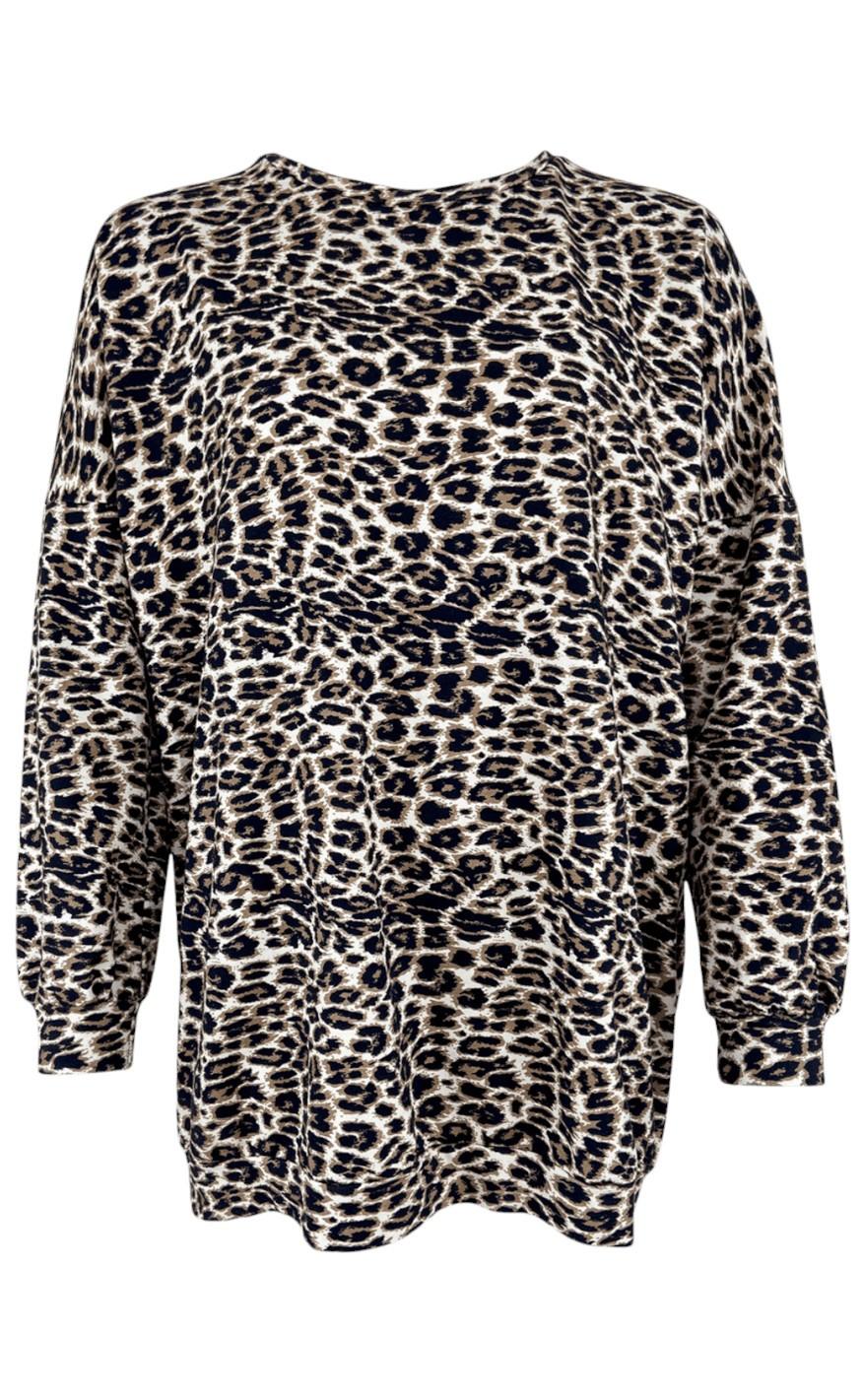 Black Colour Bluse Eden Sweat Leopard