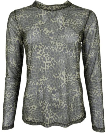 Black Colour Bluse Florence Mesh Army Leo