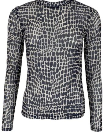 Black Colour Bluse Florence Mesh Black Spot