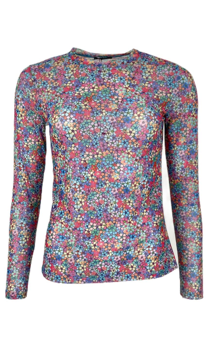 Black Colour Bluse Florence Mesh Multi Daisy