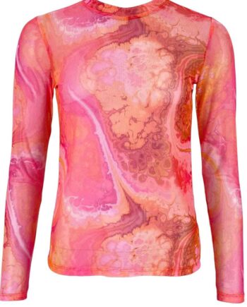 Black Colour Bluse Florence Mesh Pink Marble