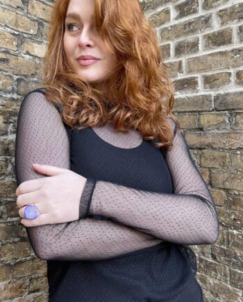 Black Colour Bluse Lucca Mesh Loose Black