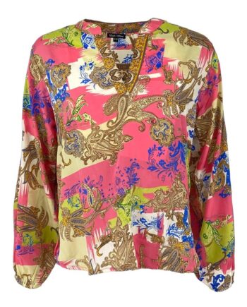 Black Colour Bluse Luna Kaftan Oriental Glaze