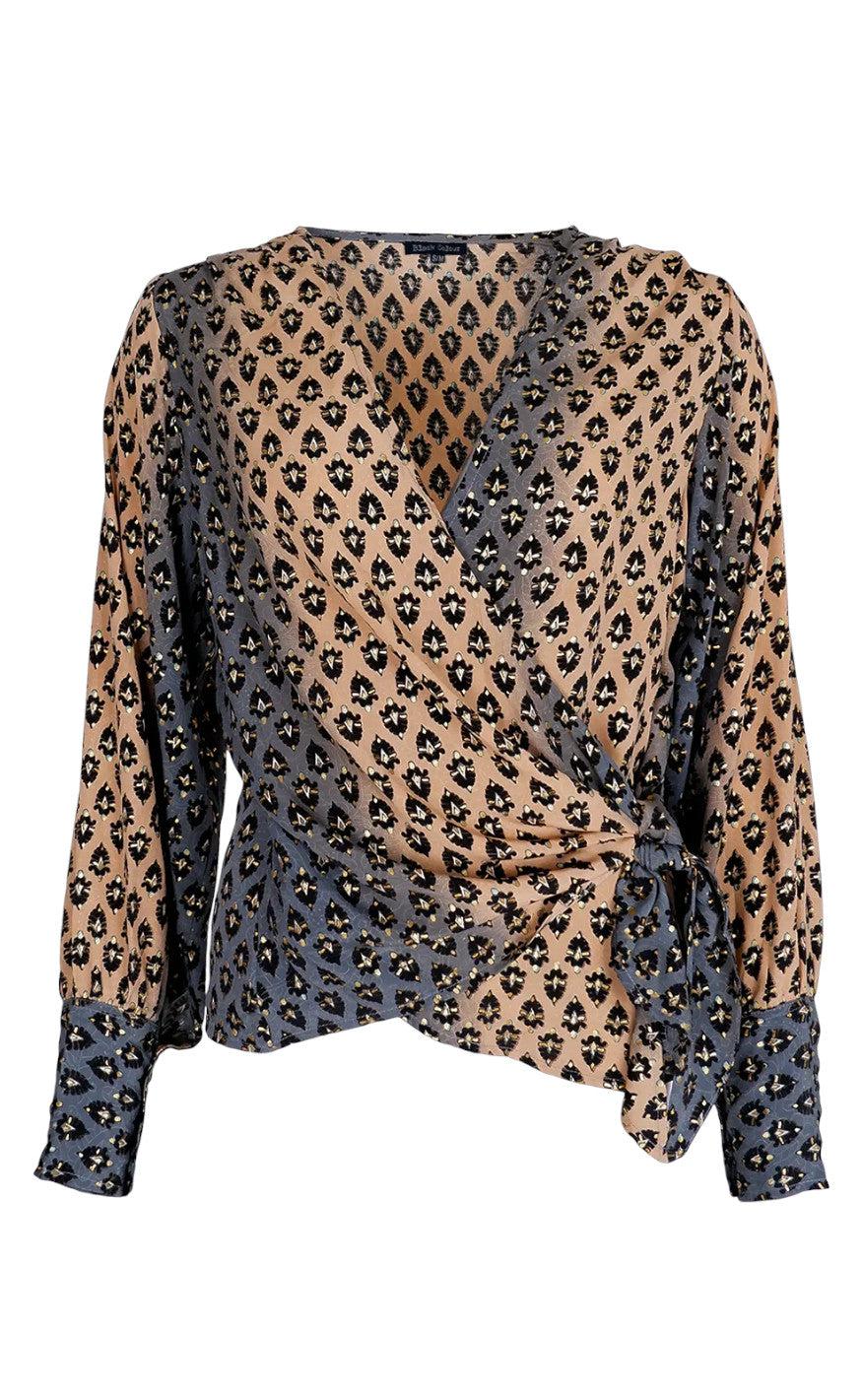Black Colour Bluse Luna Semistone Grey