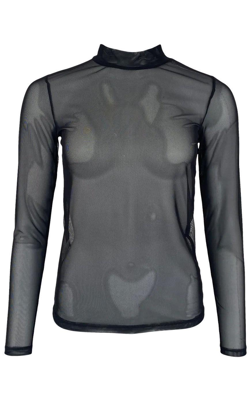 Black Colour Bluse Milano Mesh Black