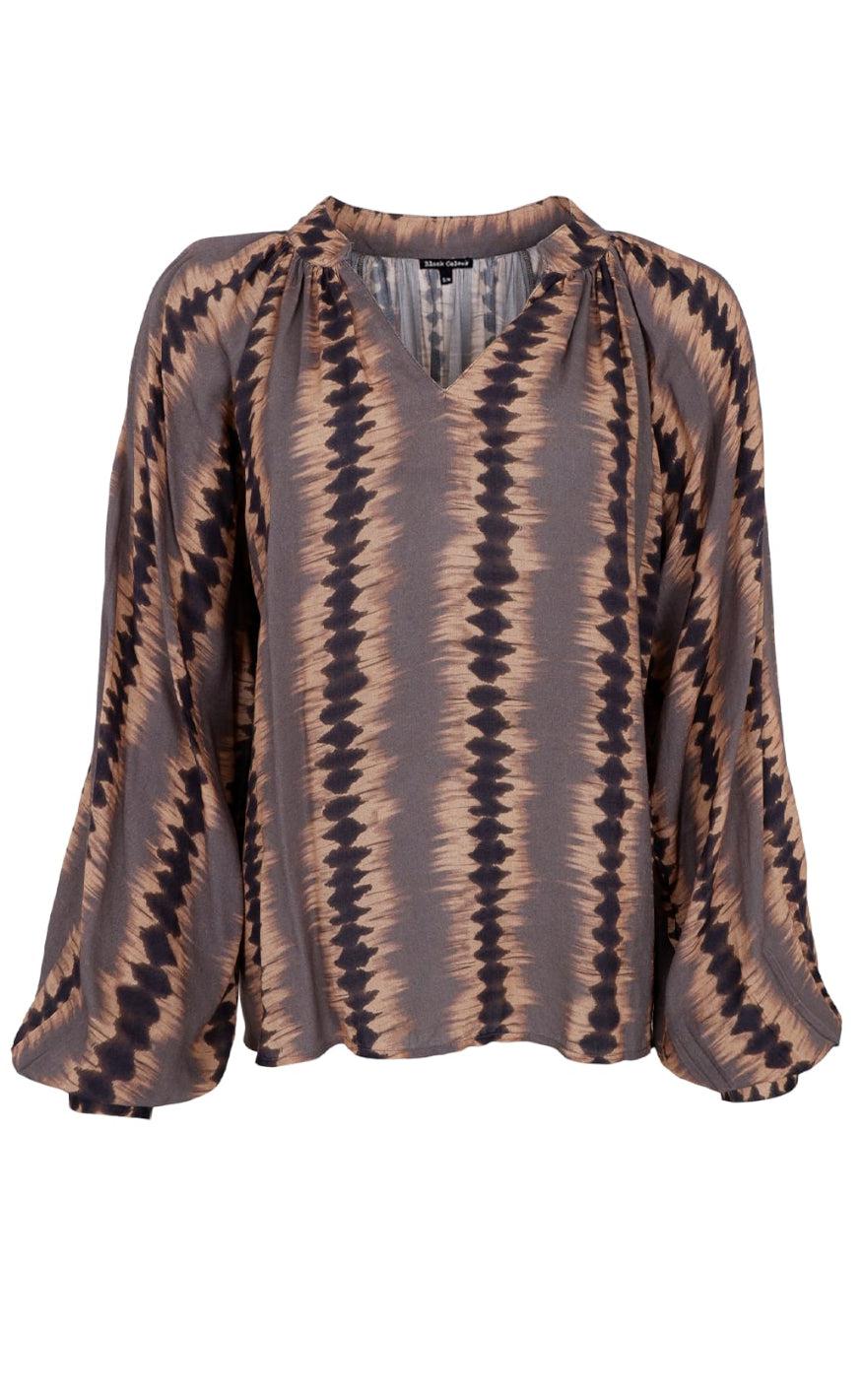 Black Colour Bluse Nadine Grey