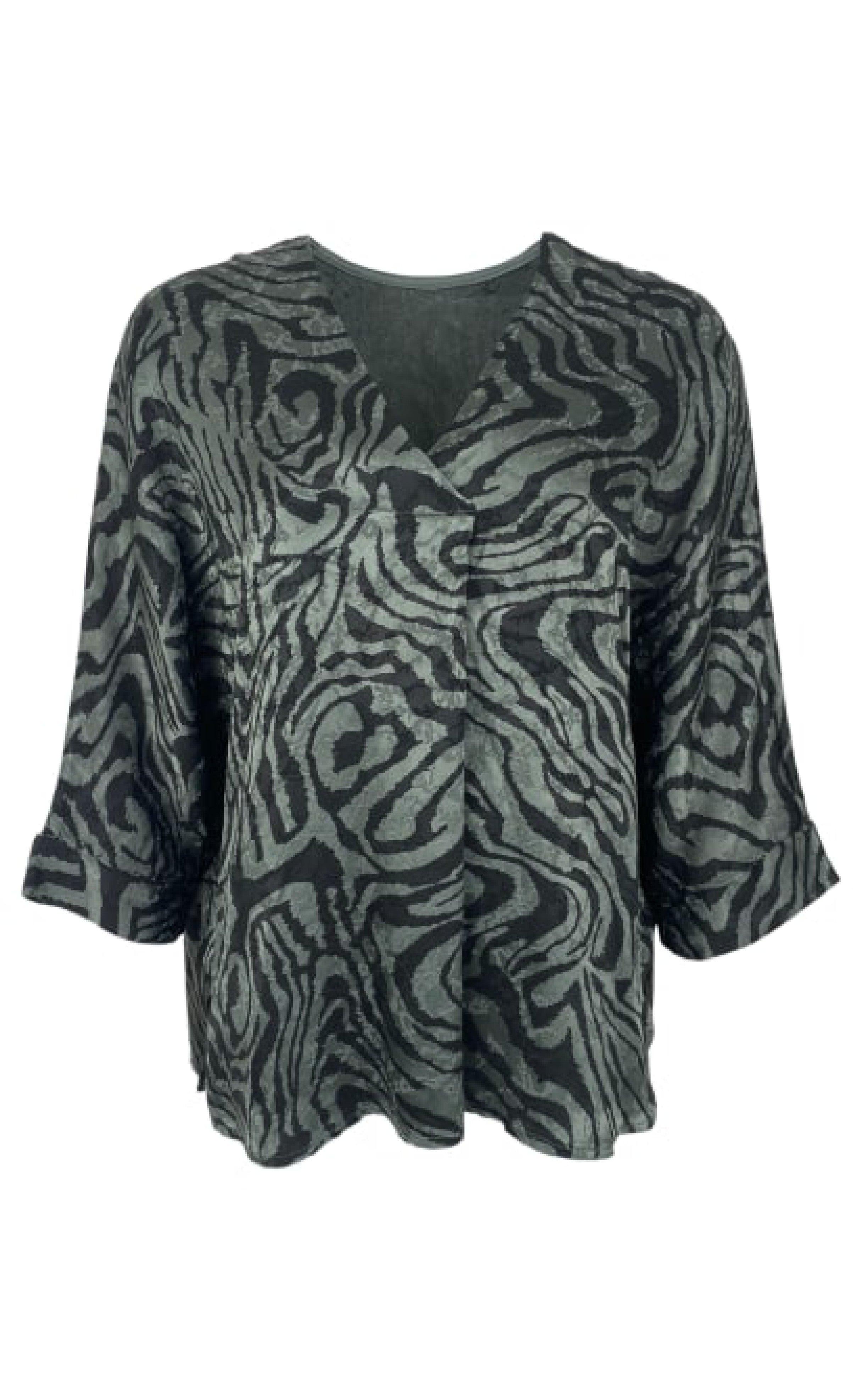 Black Colour Bluse Tally Satin Army