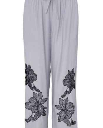 Black Colour Bukser Alia Lt  Grey