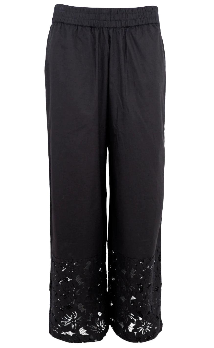 Black Colour Bukser Nelly Flower Black