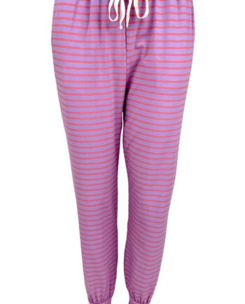 Black Colour Bukser Polly Jersey Striped Lavender