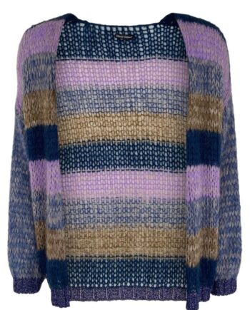 Black Colour Cardigan Felicia Striped Navy