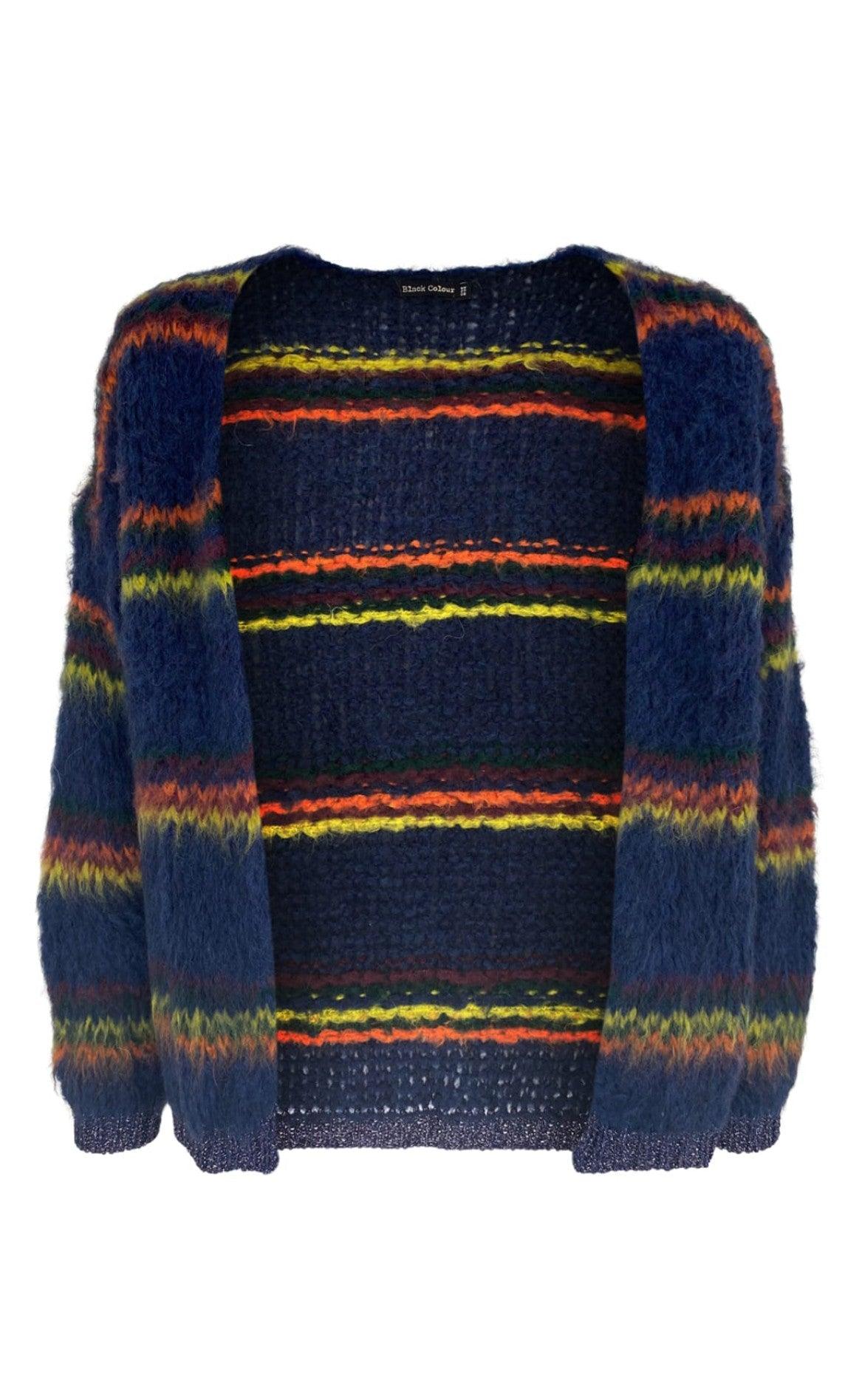 Black Colour Cardigan Tailor Brushed Navy