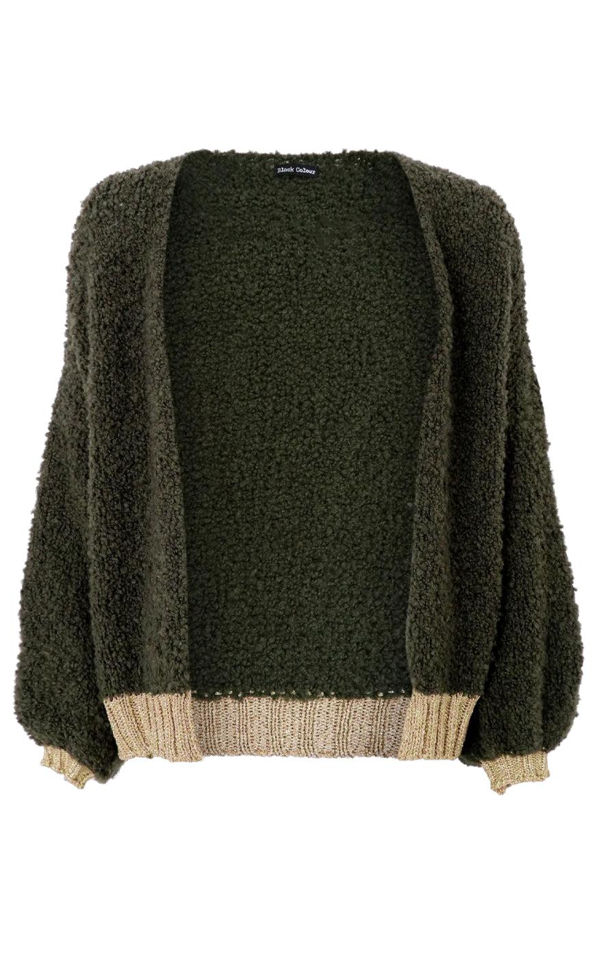 Black Colour Cardigan Teddy Army