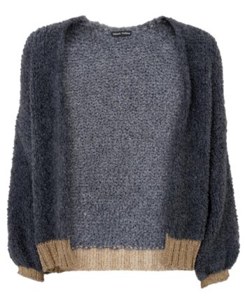 Black Colour Cardigan Teddy Grey