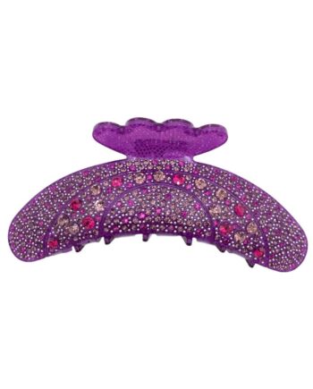 Black Colour Hårklemme Diamond Big Rhinestone Purple