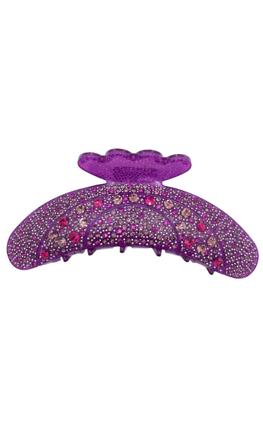 Black Colour Hårklemme Diamond Big Rhinestone Purple