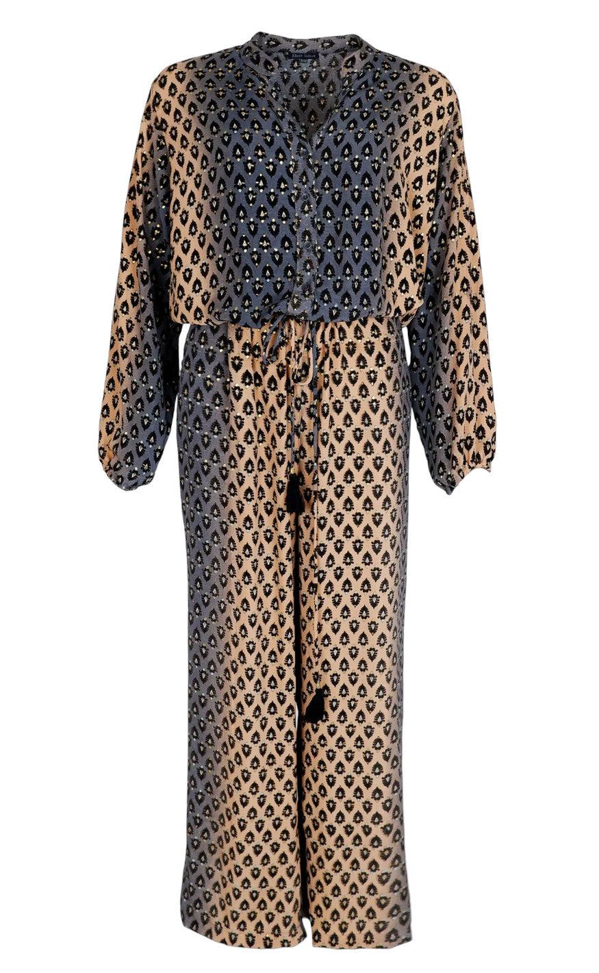 Black Colour Jumpsuit Luna Semistone Grey