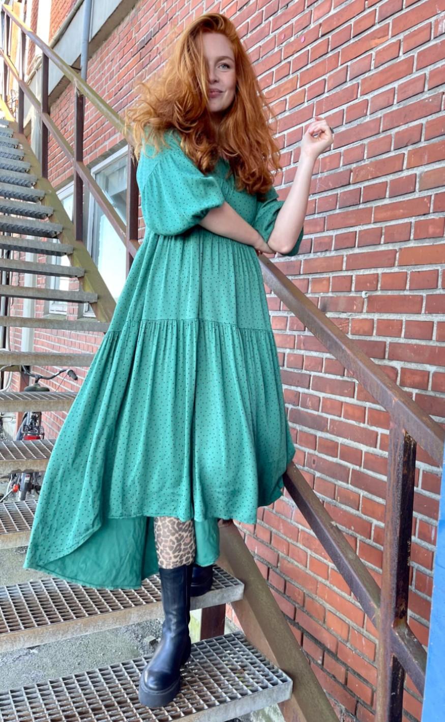 Black Colour Kjole Bianca Dot Green Dot