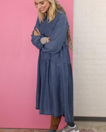 Black Colour Kjole Frigg Denim Denim Blue