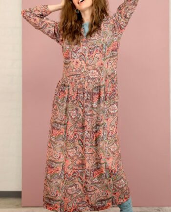 Black Colour Kjole Luna Jo Boho Paisley Coral