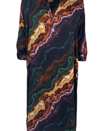 Black Colour Kjole Maribella Satin Dark Marble