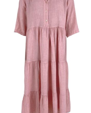 Black Colour Kjole Siena Linen Maxi Rose