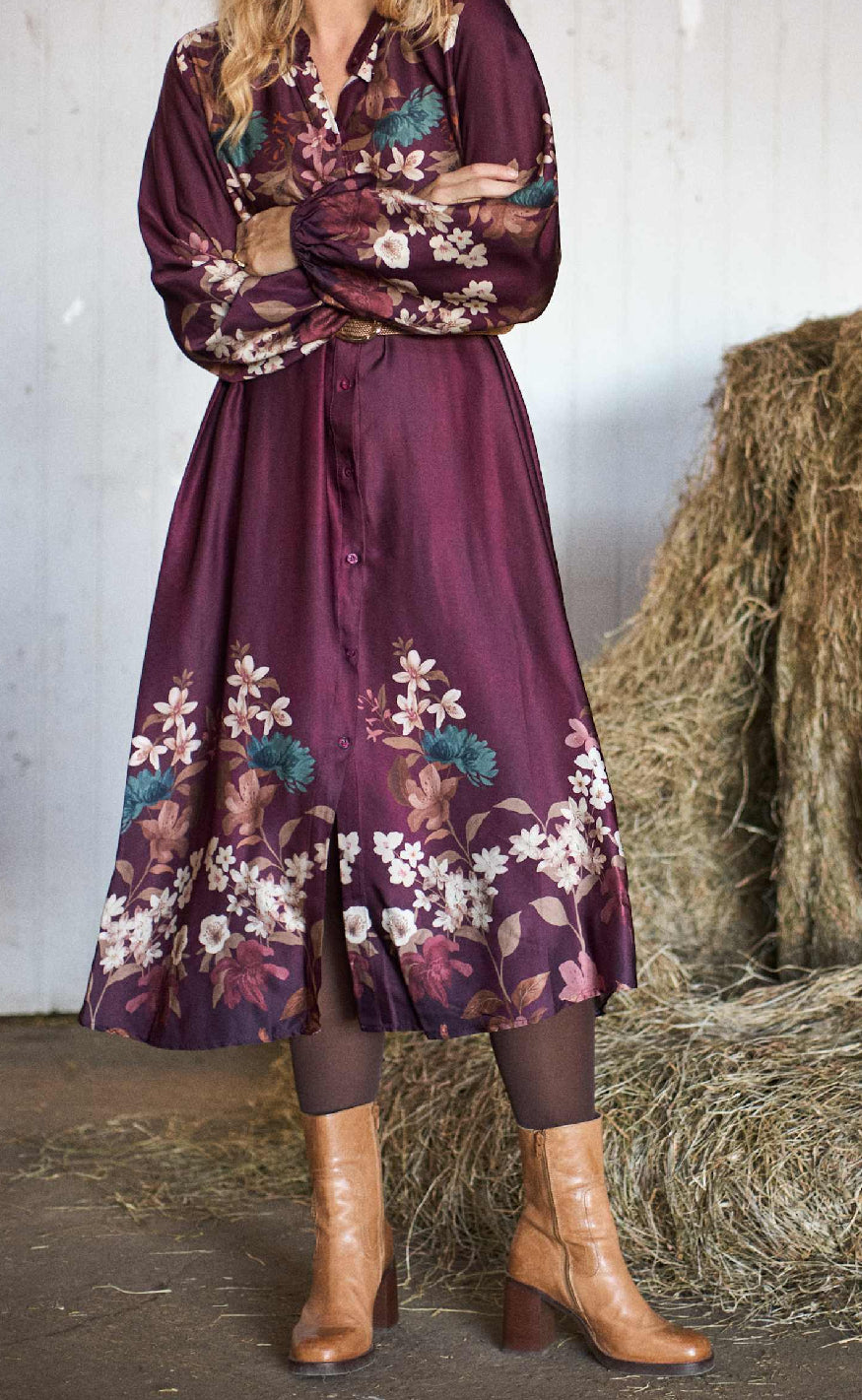 Black Colour Kjole Zendaya Plum Flower
