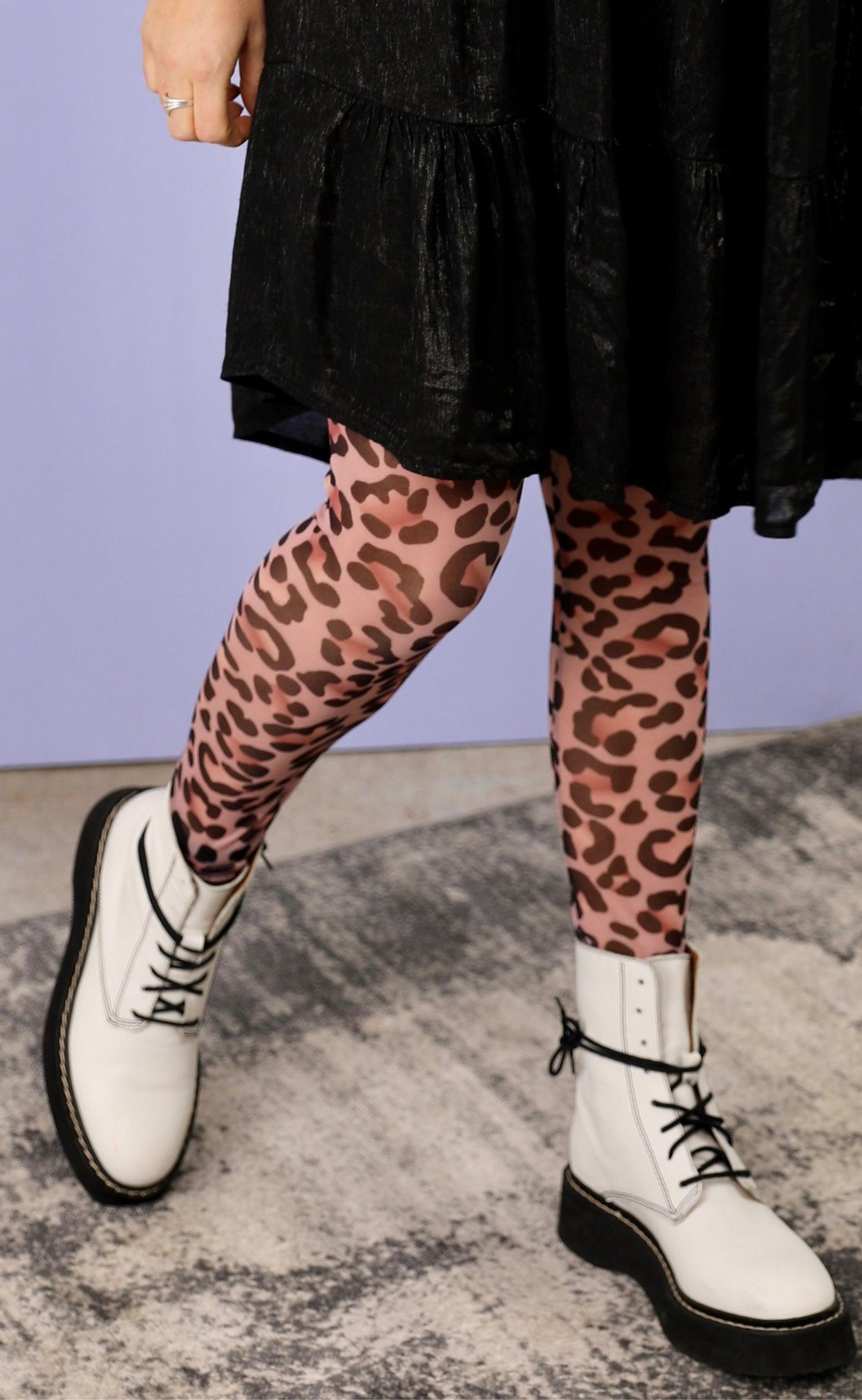Black Colour Leggings Annie Mesh Rose Leo
