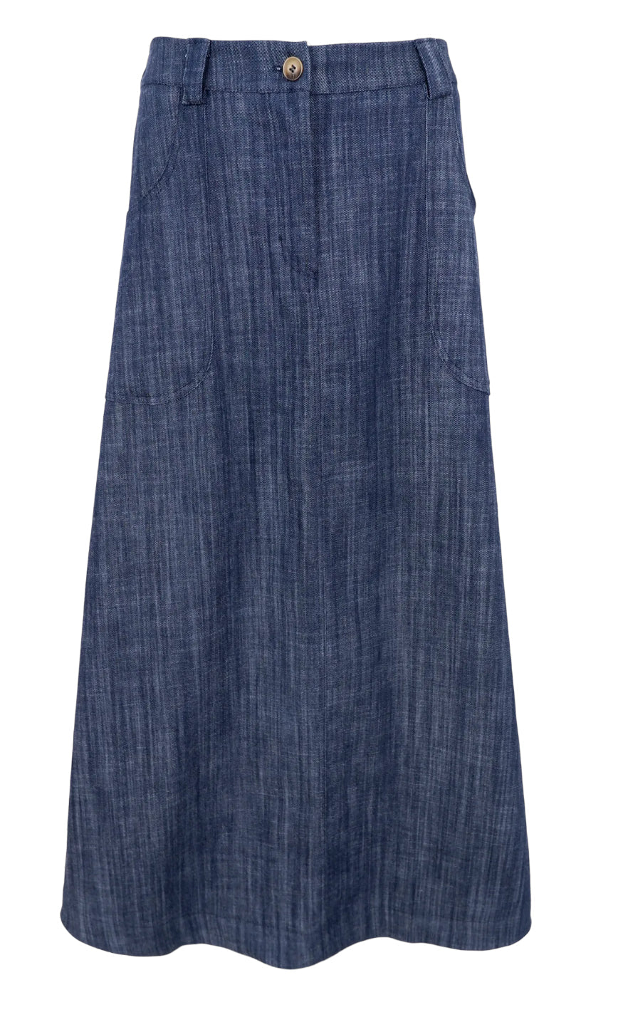 Black Colour Nederdel Box Navy Denim