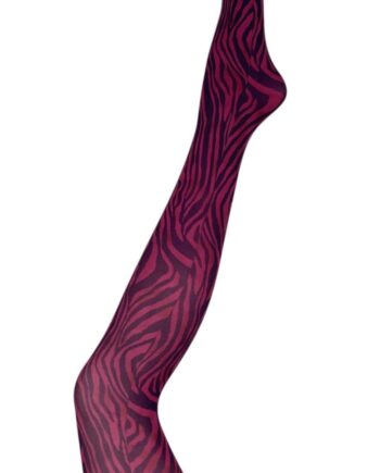 Black Colour Strømpebukser Alma Zebra Zebra Fuchsia