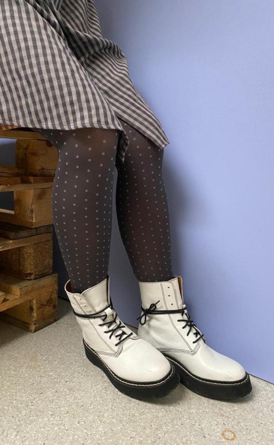 Black Colour Strømpebukser Anna Mini Dot Grey