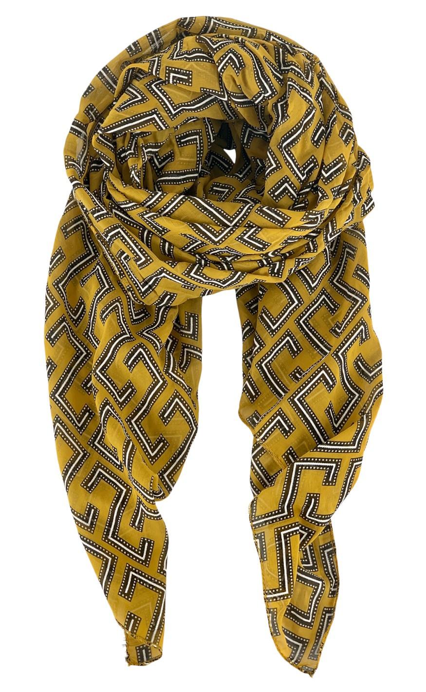 Black Colour Tørklæde Cyrus Yellow