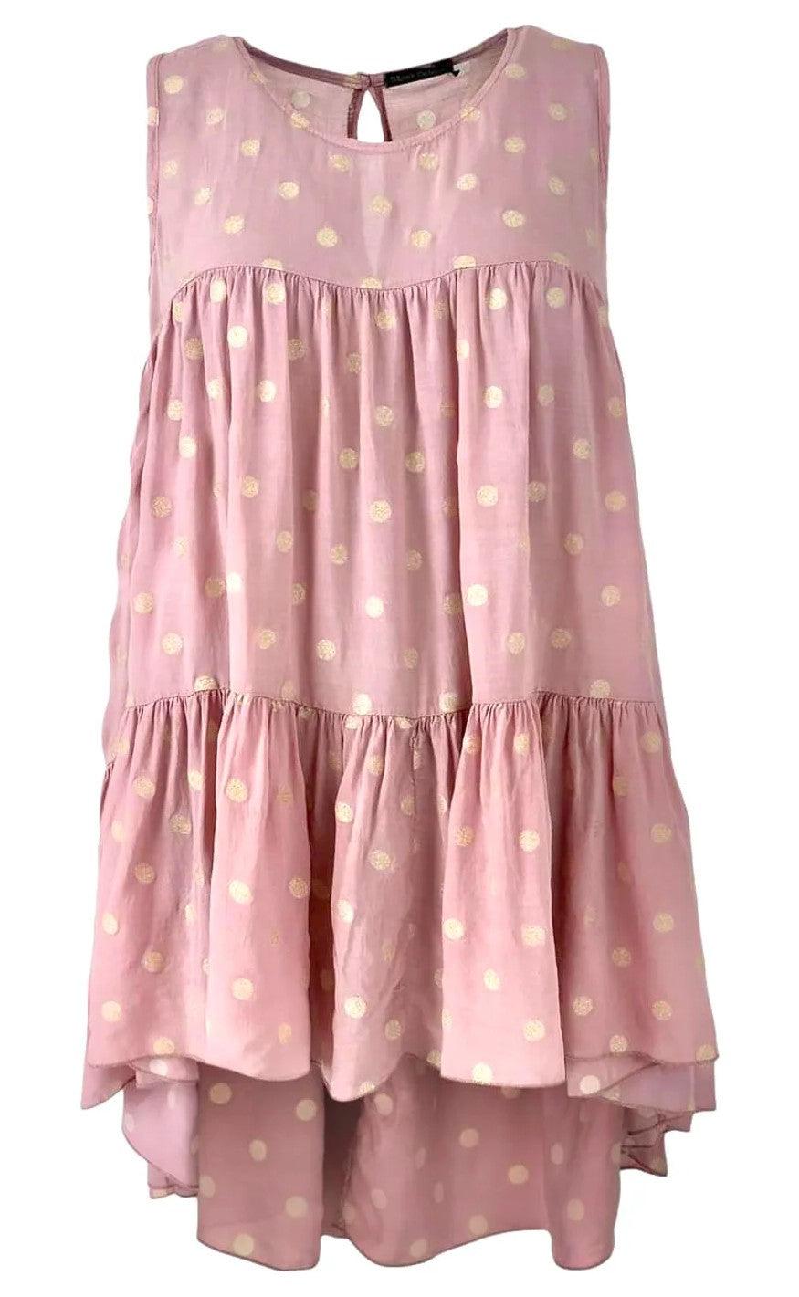 Black Colour Top Kamma Blush Rose Gold Dot