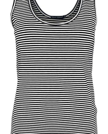 Black Colour Top Polly Striped Black