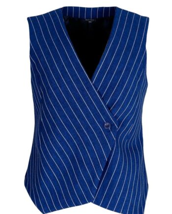 Black Colour Vest Chicago Blue Stripe