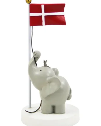 Bordpynt  Flag Med Elefant Og Mus 13 Cm
