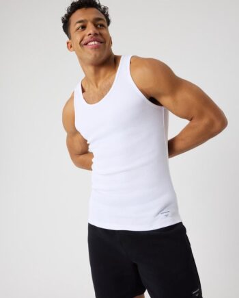Centre Ribbed Tank  Brilliant White