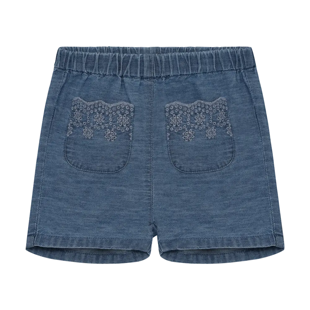 Chambray Shorts Faded Denim 74